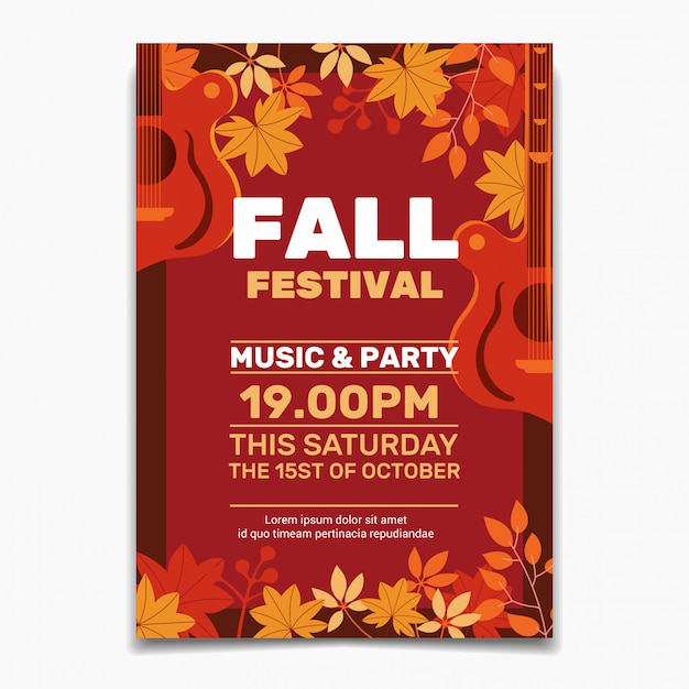 Vector fall festival poster template