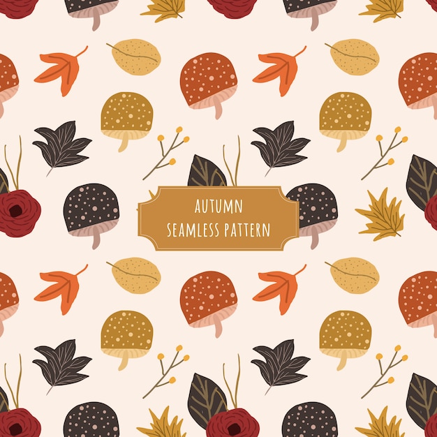 Fall floral seamless pattern