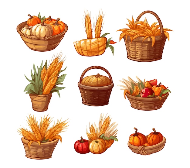 Fall Harvest Feast Fruits bucket Autumn Harvest Feast Fruits bucket