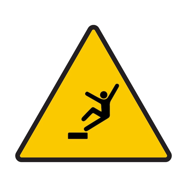 Vector fall hazard symbol