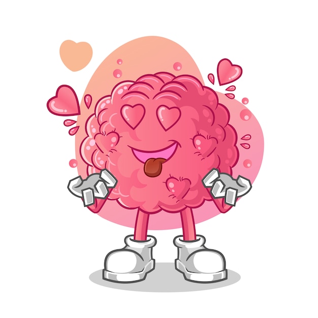 Premium Vector | Fall in love brain cartoon character. Premium Vector | Fall in love brain cartoon character.