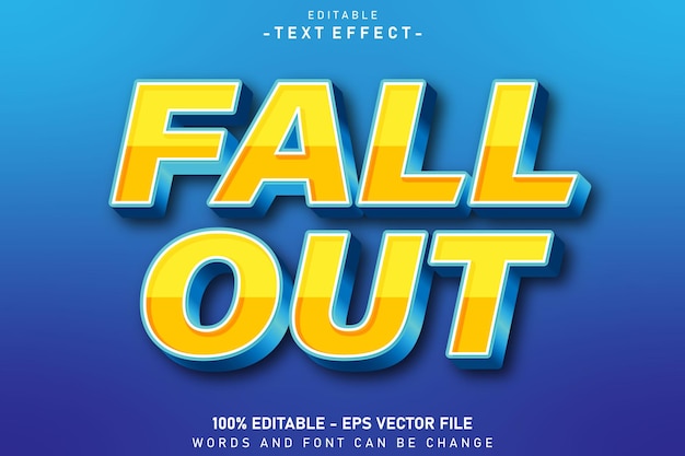 Vector fall-out bewerkbaar teksteffect 3d reliëfstijl ontwerp