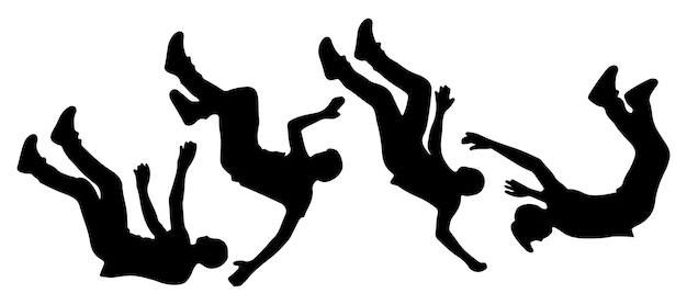 fall people silhouette set vector illustration