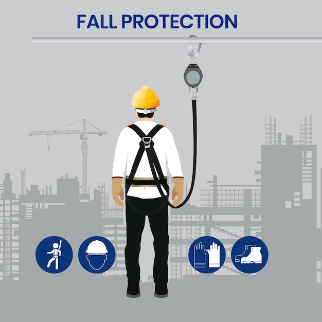 Vector fall protection banner vector