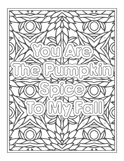 Fall Quotes Coloring Page For Adult Coloring Book