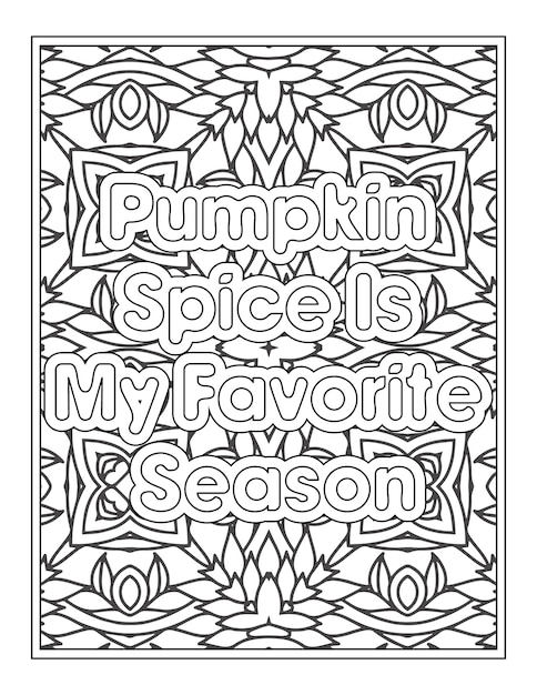 Fall Quotes Coloring Page For Adult Coloring Book