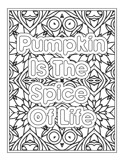 Fall Quotes Coloring Page For Adult Coloring Book