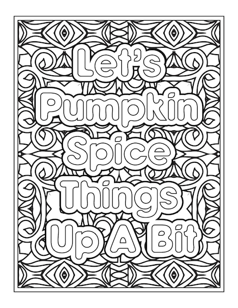 Fall Quotes Coloring Page For Adult Coloring Book