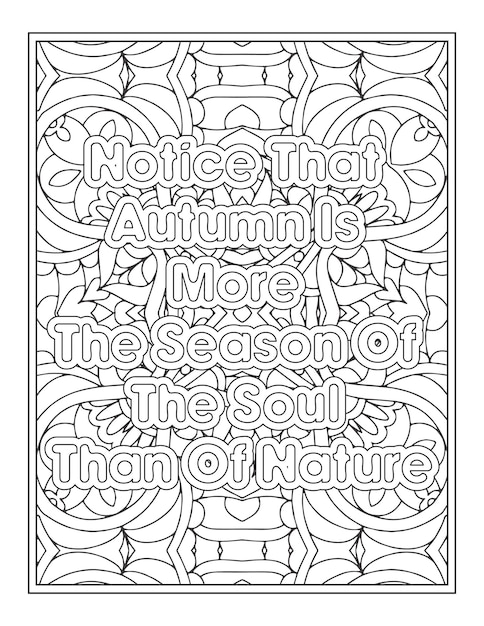 Fall Quotes Coloring Page For Adult Coloring Book