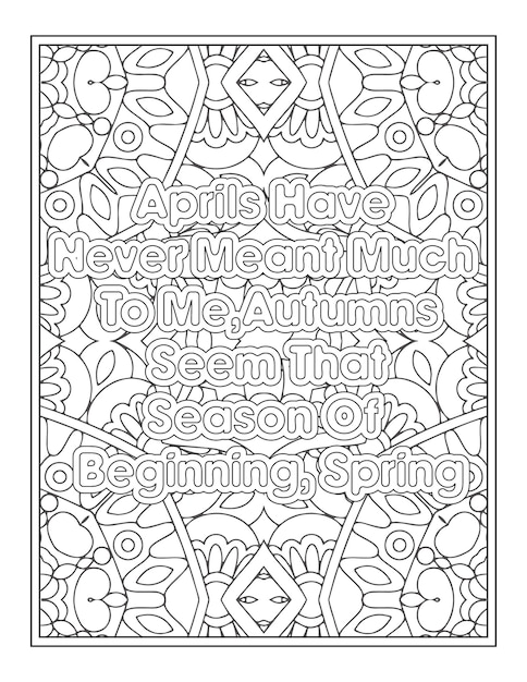 Fall Quotes Coloring Page For Adult Coloring Book