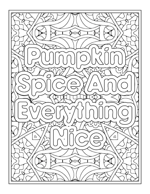 Fall Quotes Coloring Page For Adult Coloring Book