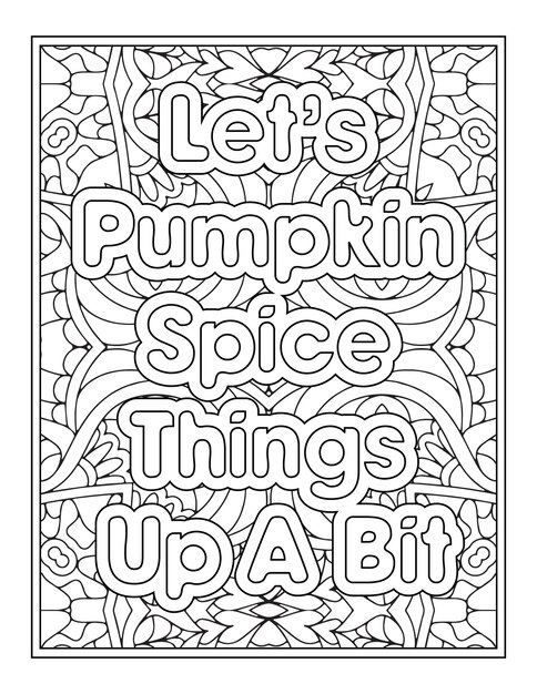 Fall Quotes Coloring Page For Adult Coloring Book