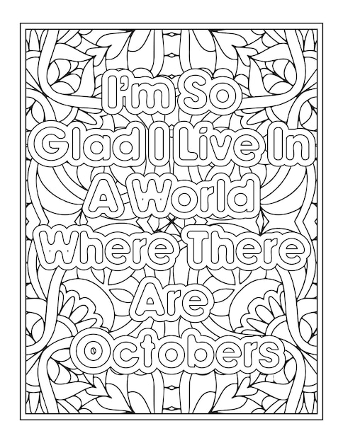 Fall Quotes Coloring Page For Adult Coloring Book