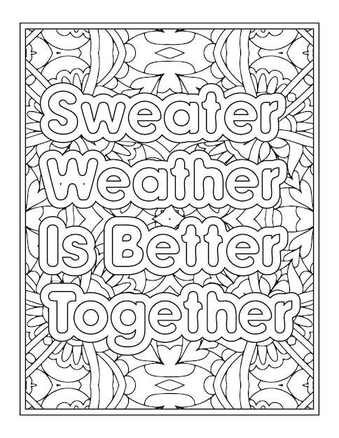 Fall Quotes Coloring Page For Adult Coloring Book