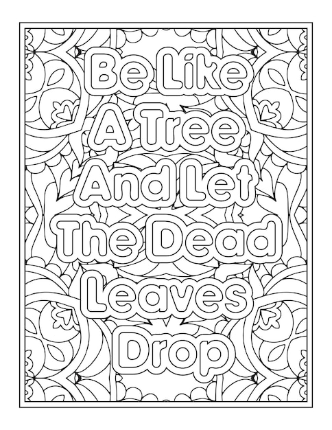 Fall Quotes Coloring Page For Adult Coloring Book