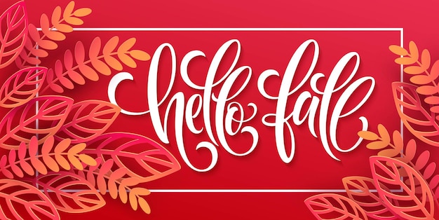 Fall sale background design with colorful paper cut autumn leaves. vector illustration eps10