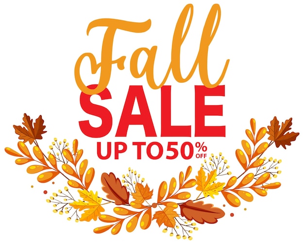 Vector fall sale banner template