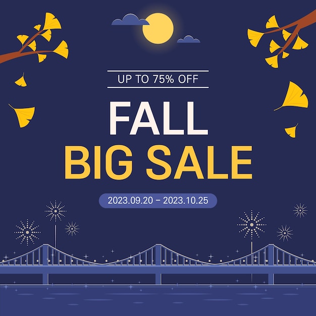 Vector fall sale evenement banner sjabloon fall seizoen concept achtergrond vector illustratie