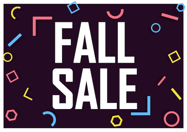 Fall sale poster design template autumn discount banner for shop or online store