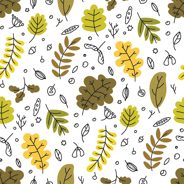 Fall season autumn leaves and foliage pattern