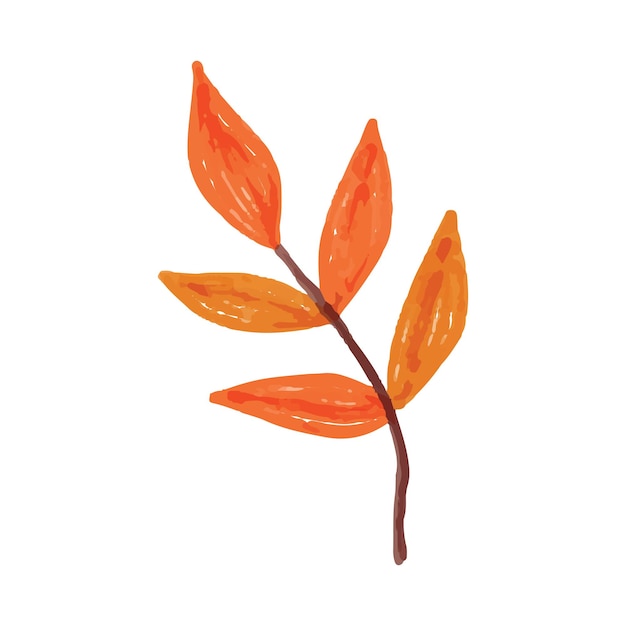 秋の季節の葉の水彩イラスト