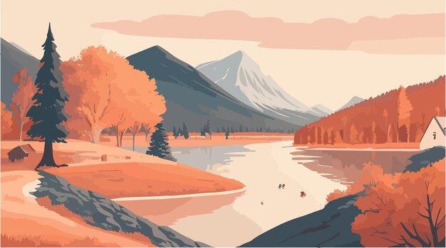 A fall season of nordic landscape