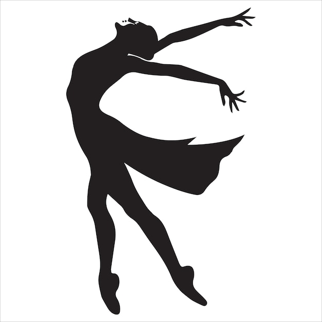 Vector fallaway pasodoble dance silhouette ballroom dance vector illustration