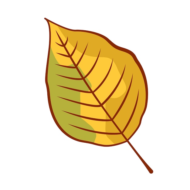 A fallen autumn leaf The concept of autumn Vector cartoon illustration