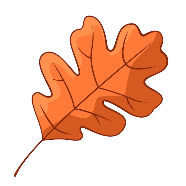 A fallen autumn leaf The concept of autumn Vector cartoon illustration