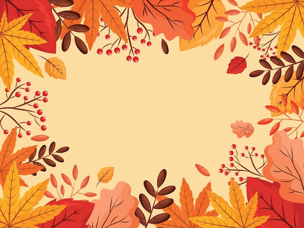 fallen leaves border background