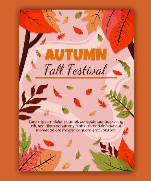 Vector fallen leaves element poster