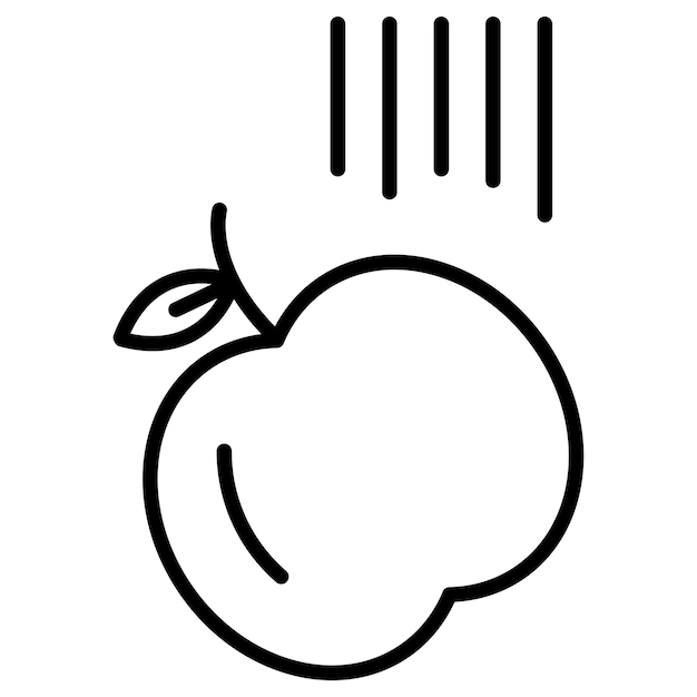 Викторная иллюстрация падающего яблока
