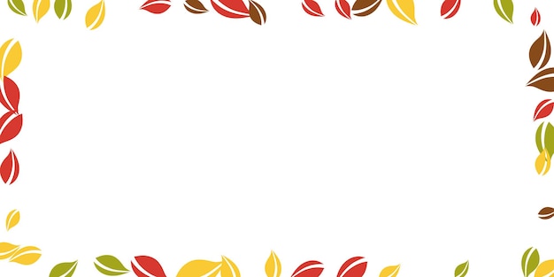 Falling autumn leaves. red, yellow, green, brown chaotic leaves flying. frame colorful foliage on nice white background. beauteous back to school sale.