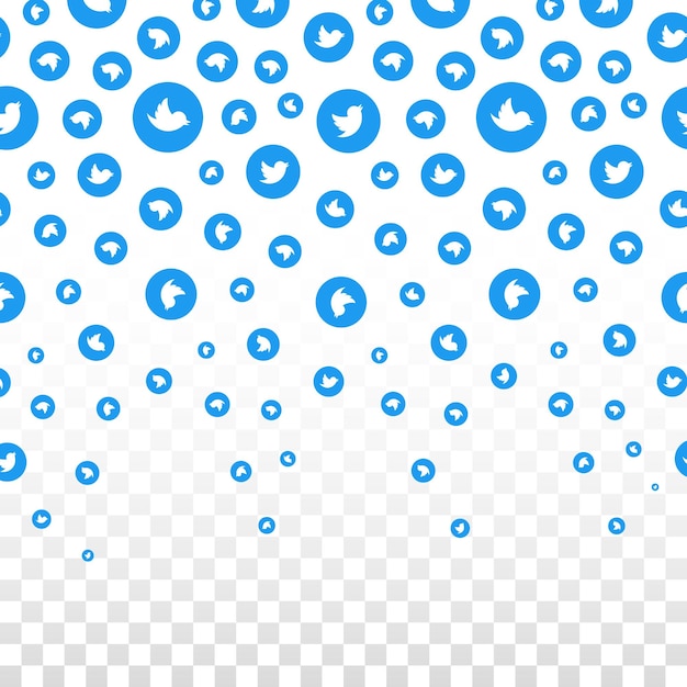 Falling blue Pinterest buttons with grey background