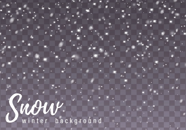 Vector falling christmas snow. snowflakes, heavy snowfall.