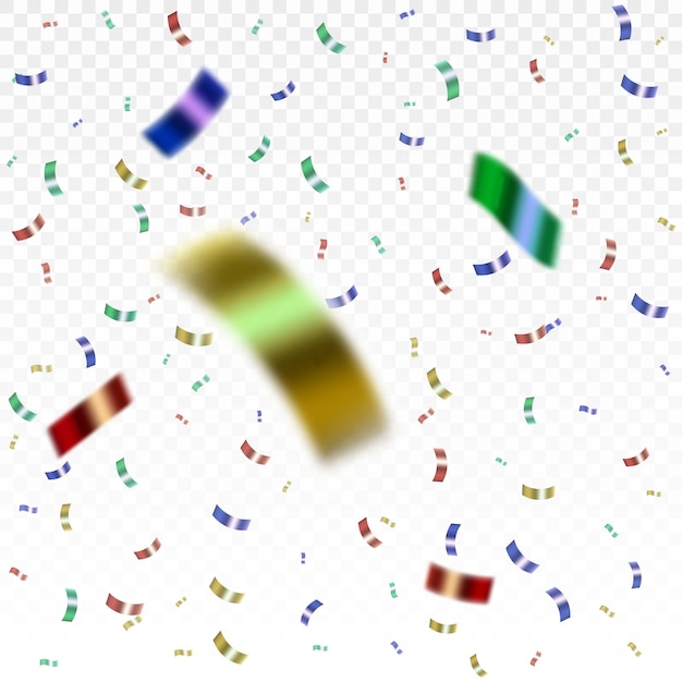 Vector falling colorful confetti isolated