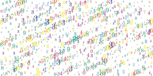 Falling colorful numbers Math study concept with