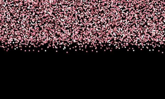 Falling Confetti. Pink gold glitter texture. Pink abstract particles.