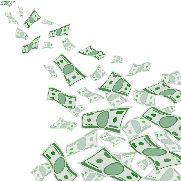 Falling dollar banknote Money cash bills flying