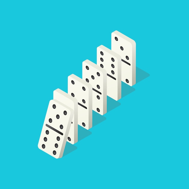 Vector falling dominoes