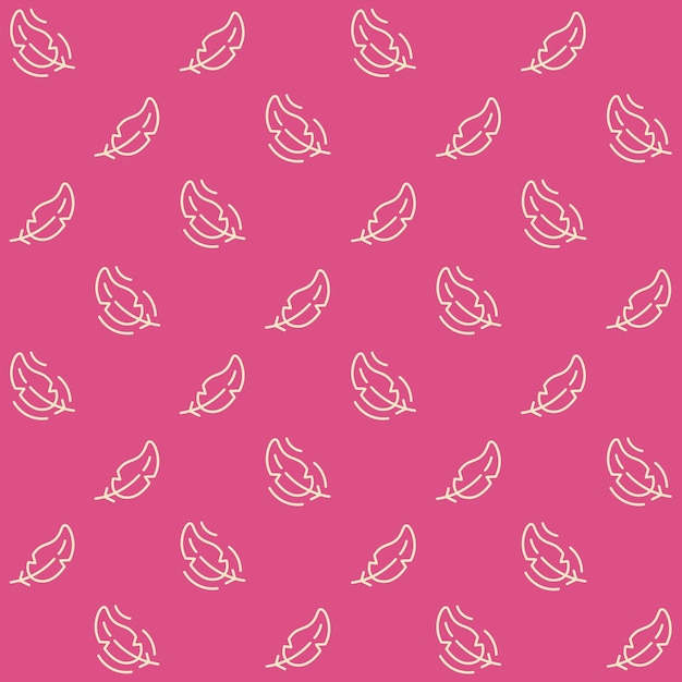 Falling feather vector seamless pattern