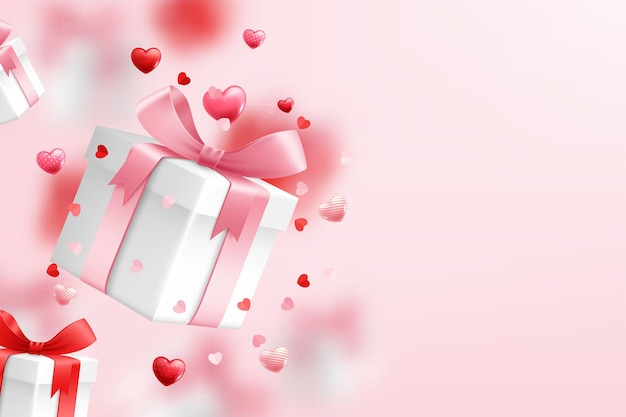 Scatola regalo che cade, festeggiare il giorno di san valentino