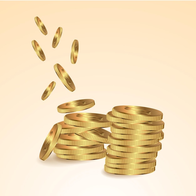 Падающие золотые монеты Золотые монеты Финансовая удача Богатство