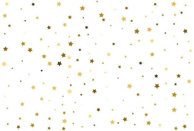 Celebrazione dei coriandoli d'oro con stelle dorate cadenti