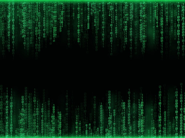 ベクトル 明るい点滅と落ちてくる緑色の数字