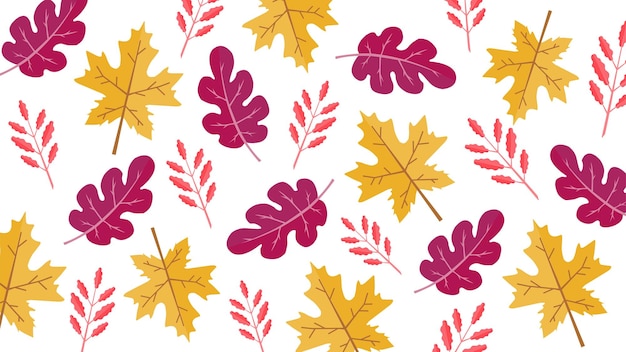 Falling leaves pattern autumn background