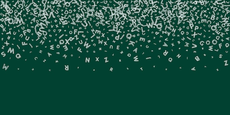 Vector falling letters of english language chalk handdrawn flying words of latin alphabet foreign languages study concept breathtaking back to school banner on blackboard background