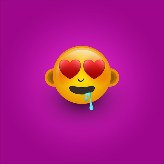 Vector falling in love emoji premium vector