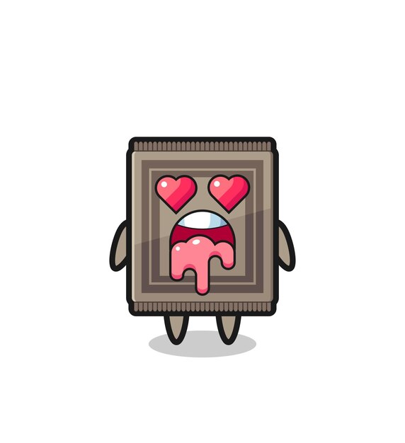 Vector the falling in love expression of a cute carpet with heart shaped eyes