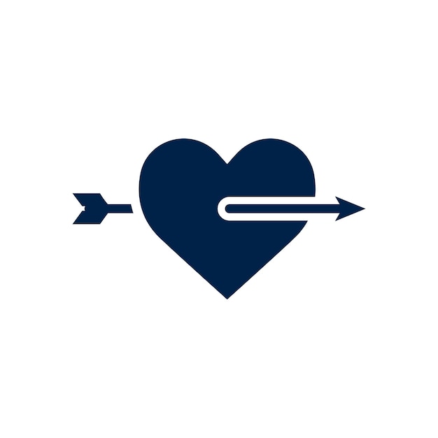 恋愛の象徴 矢印と心の象徴 ロゴのイラスト